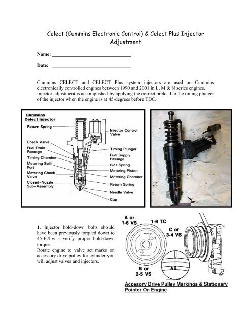 Cummins Injector Chart