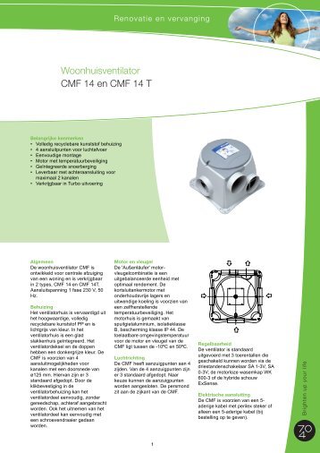 Woonhuisventilator CMF 14 en CMF 14 T - J.E. StorkAir