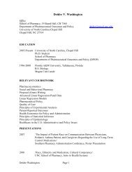 Deidre's CV - UNC Eshelman School of Pharmacy