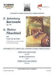 CONSERVATORIO DI MUSICA ARRIGO BOITO Schoenberg ...