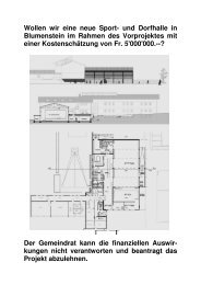 Wollen wir eine neue Sport- und Dorfhalle in Blumenstein im ...