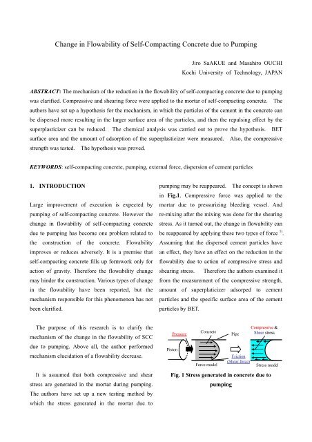 Change in Flowability of Self-Compacting Concrete due to Pumping