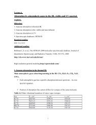 Absorption by atmospheric gases in the IR, visible and UV spectral ...