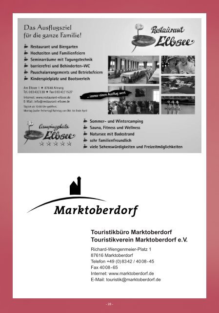 Unterkunfts- und Informationsbeilage Saison 2009 - Stadt ...