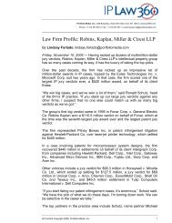 Law Firm Profile - Robins, Kaplan, Miller & Ciresi LLP