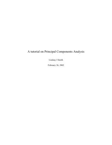 A tutorial on Principal Components Analysis