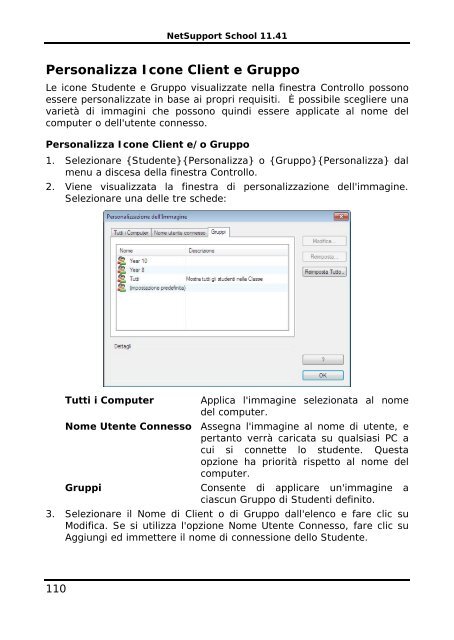 COPYRIGHT del manuale (C) 2003 NetSupport Limited