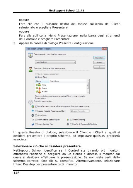 COPYRIGHT del manuale (C) 2003 NetSupport Limited