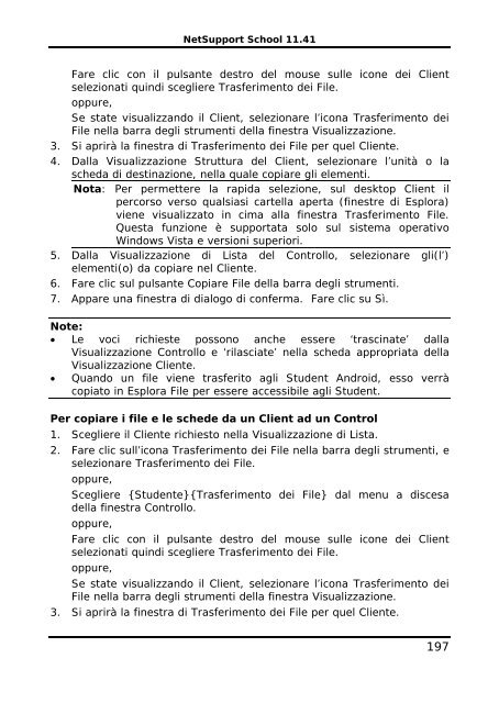 COPYRIGHT del manuale (C) 2003 NetSupport Limited