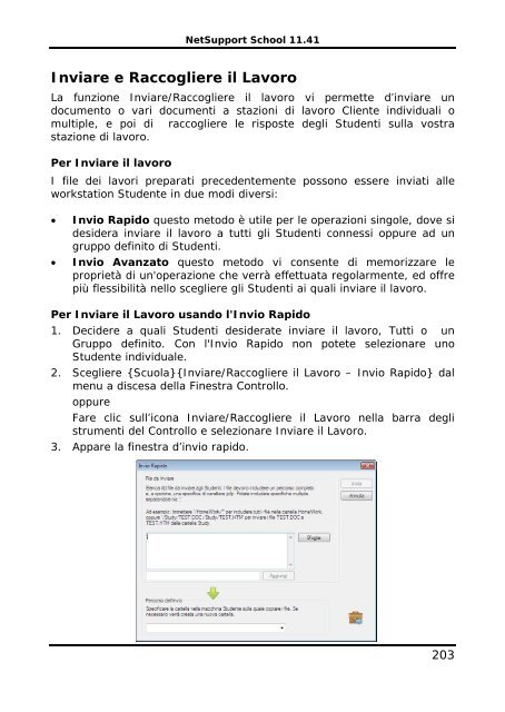 COPYRIGHT del manuale (C) 2003 NetSupport Limited