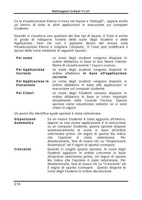 COPYRIGHT del manuale (C) 2003 NetSupport Limited