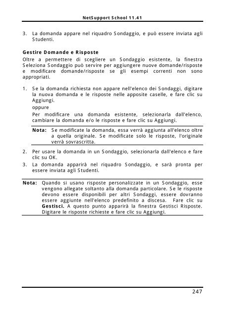 COPYRIGHT del manuale (C) 2003 NetSupport Limited