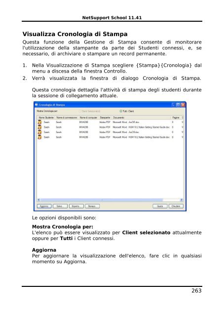 COPYRIGHT del manuale (C) 2003 NetSupport Limited