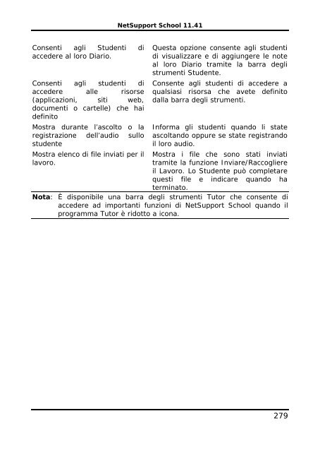 COPYRIGHT del manuale (C) 2003 NetSupport Limited