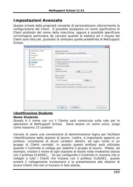 COPYRIGHT del manuale (C) 2003 NetSupport Limited