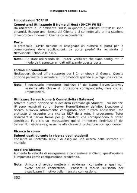 COPYRIGHT del manuale (C) 2003 NetSupport Limited