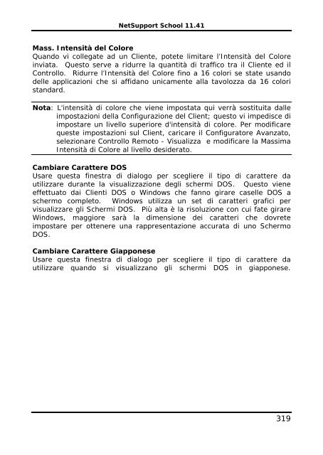 COPYRIGHT del manuale (C) 2003 NetSupport Limited