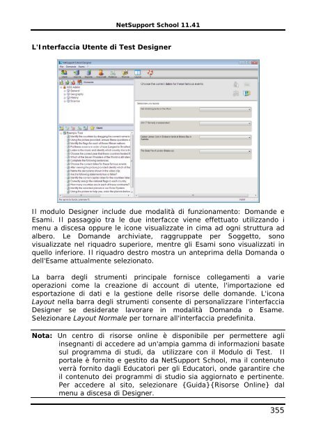 COPYRIGHT del manuale (C) 2003 NetSupport Limited