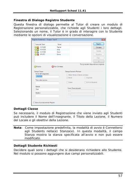 COPYRIGHT del manuale (C) 2003 NetSupport Limited