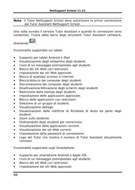 COPYRIGHT del manuale (C) 2003 NetSupport Limited