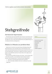 Stehgreifrede - Reden & VortrÃ¤ge halten