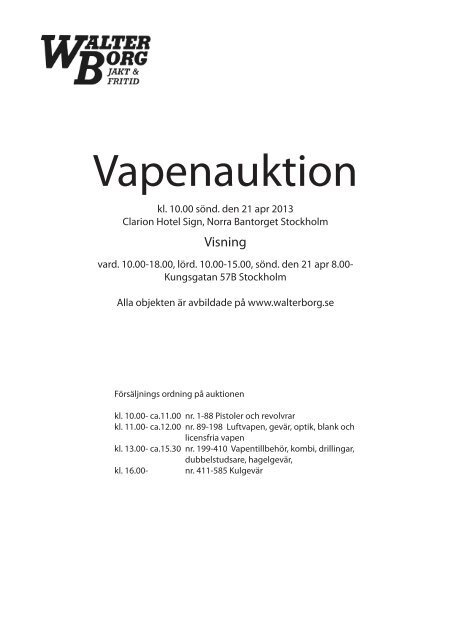 Vapenauktion - Walter Borg