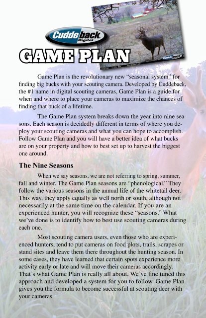 Game Plan (PDF) - Cuddeback