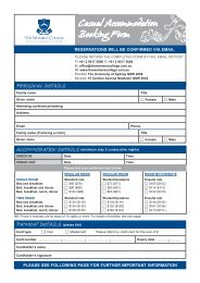 Casual accommodation Booking Form - The Women's College