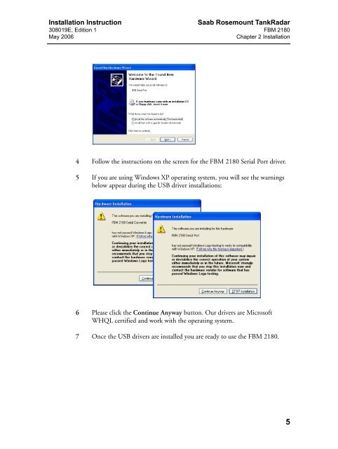 FBM 2180 Installation Instruction - Emerson Process Management