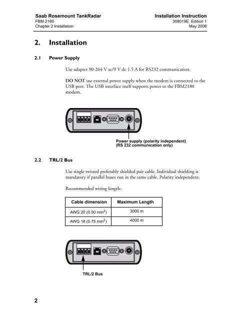 FBM 2180 Installation Instruction - Emerson Process Management