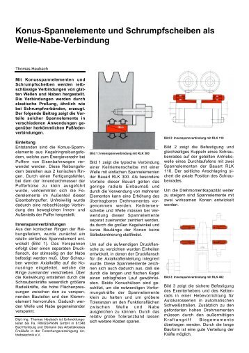 Konus-Spannelemente und Schrumpfscheiben als ... - RINGSPANN