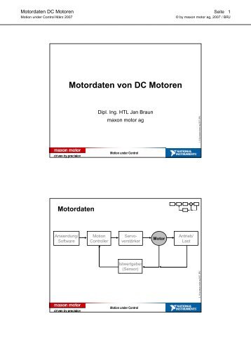 Motordaten von DC Motoren - Maxon Motor