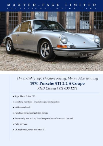 Porsche 911 2.2 S Coupe - Teddy Yei - Maxted-Page