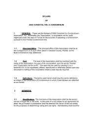 BYLAWS OF 2050 CONDOTEL INN, A CONDOMINIUM 1 ...