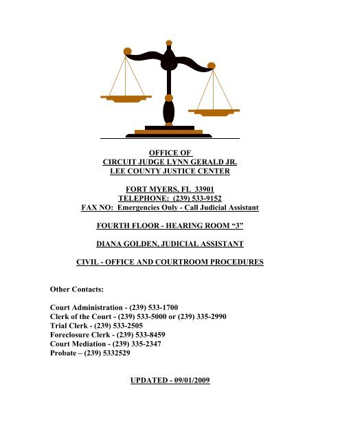 OFFICE OF CIRCUIT JUDGE LYNN GERALD JR. LEE COUNTY ...