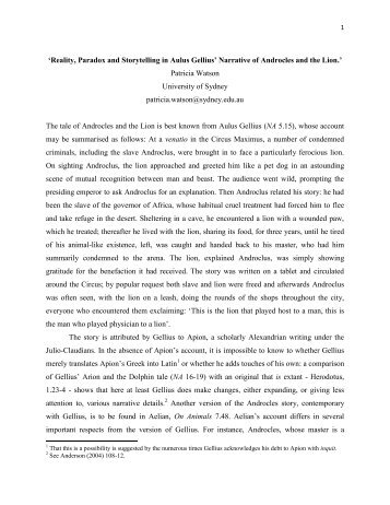 'Reality, Paradox and Storytelling in Aulus Gellius' Narrative of ...