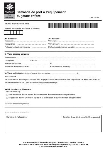 Imprimer le formulaire de demande et connaÃ®tre les ... - Caf.fr