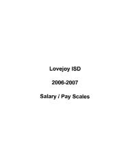 Lovejoy ISD 2006-2007 Salary I Pay Scales