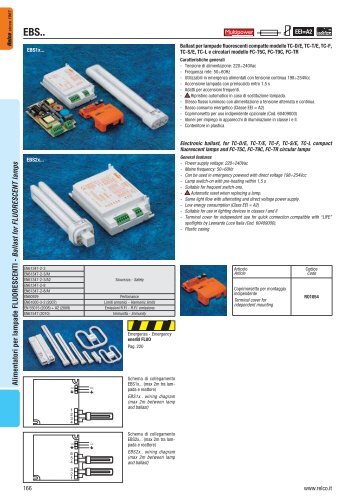 EBS.. Reattori elettronici per lampade fluorescenti compatte - Relco