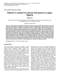 Vitamin C content of various fruit juices in Lagos, Nigeria