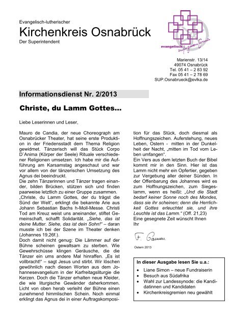 Informationsbrief wird gekennzeichnet als eines/02 - Evangelischer ...