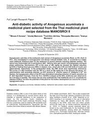 Anti-diabetic activity of Anogeissus acuminata a medicinal plant ...