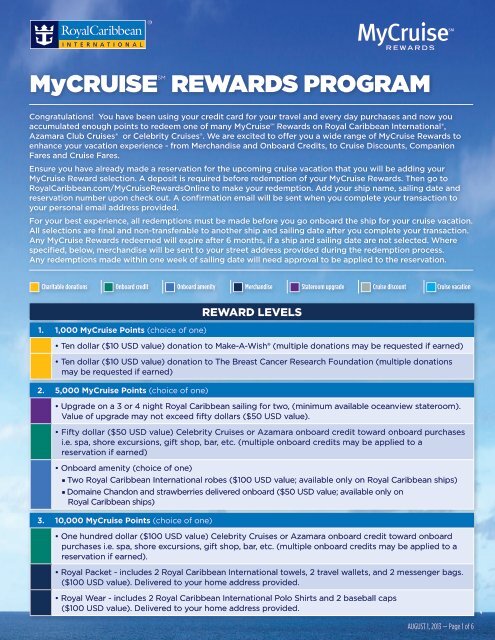 my cruise rewards online