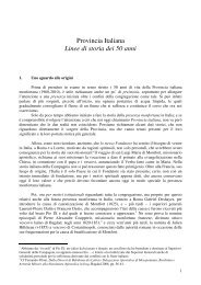 Provincia Italiana Linee di storia dei 50 anni - Monfortani.it