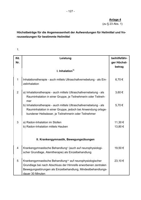 - 126 - Anlage 3 (zu § 2