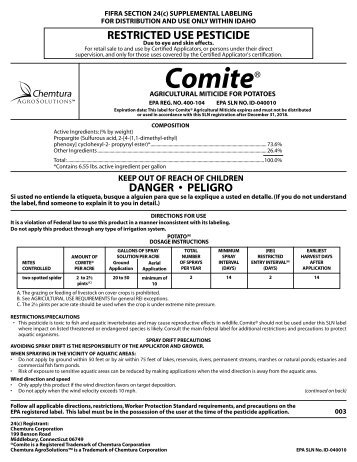 Comite on Potatoes - Idaho Department of Agriculture