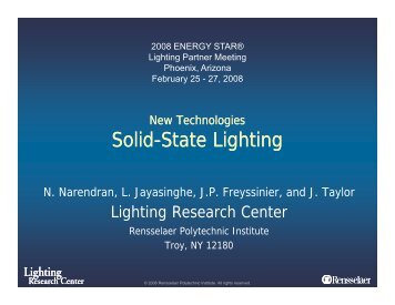 S lid St t Li hti Solid-State Lighting State Lighting - Energy Star