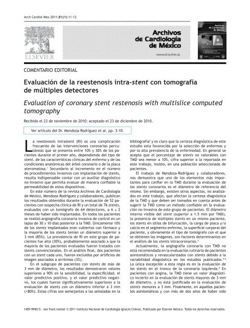 comentario editorial Dr. Enrique Vallejo, pp. 11â12. - SciELO