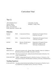 Yue Li: Curriculum Vitae - Department of Computer Science ...