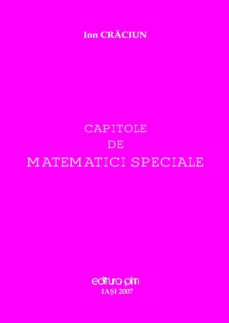 Capitole de matematici speciale - PIM Copy